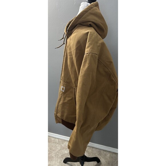 VTG Carhartt Helmets To Hardhats XL Hooded Chore Jacket J140BRN Great Condition - Picture 2 of 9